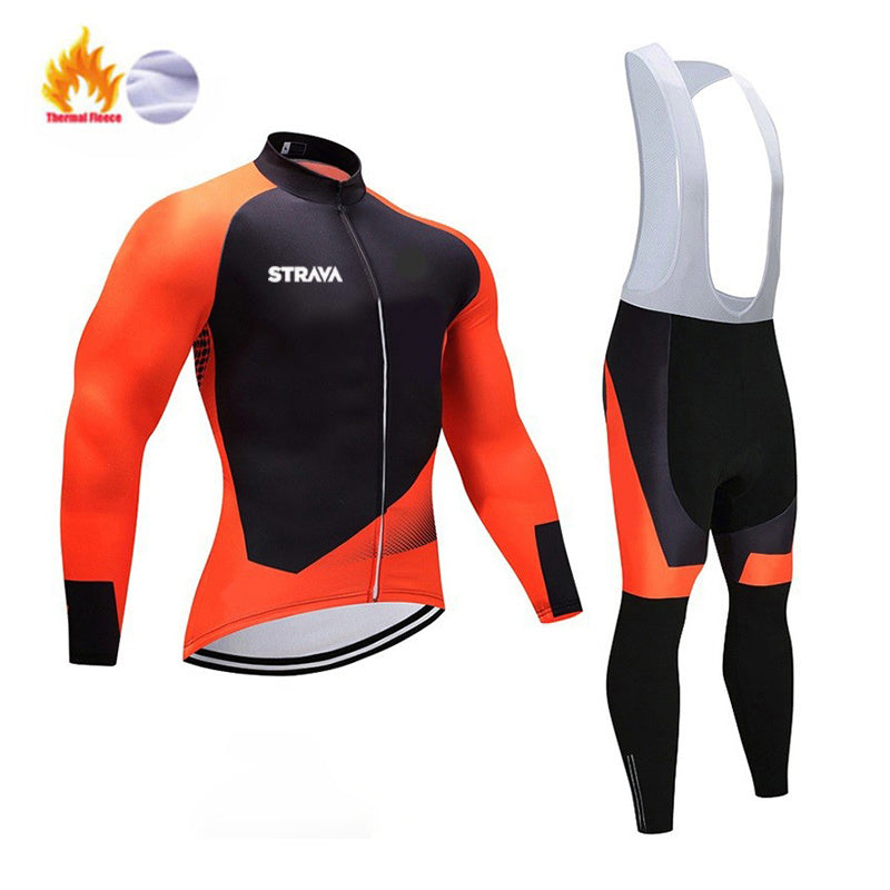 STRAVA Pro Team Winter Cycling Clothing Breathable Ropa Ciclismo Long Sleeve MTB Bicycle Clothing Outdoor Sport Clothes