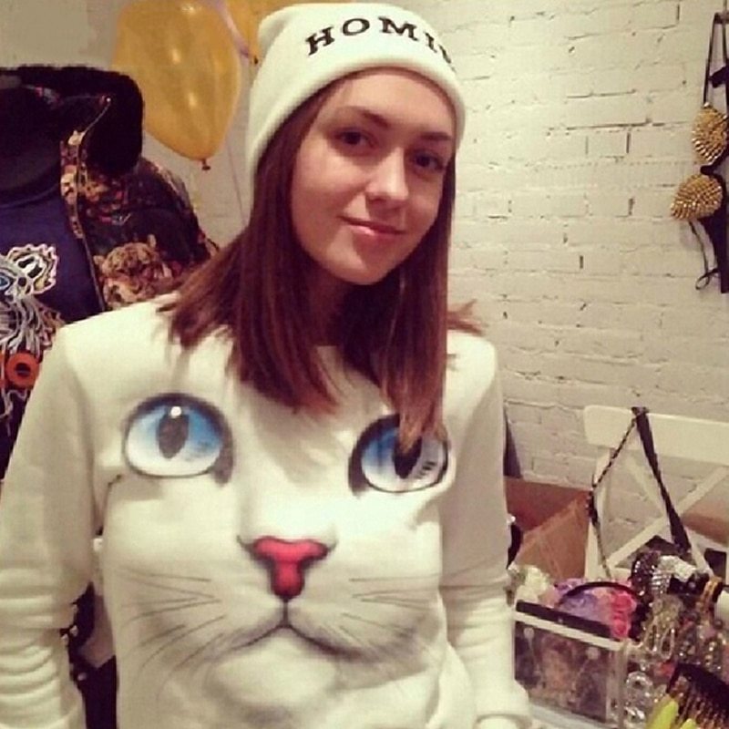 3D Cat Face Sweatshirt  Winter Cloth