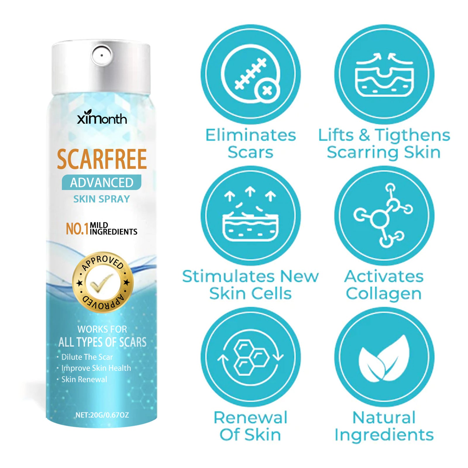 Lighten Scar Care Spray On Body Skin