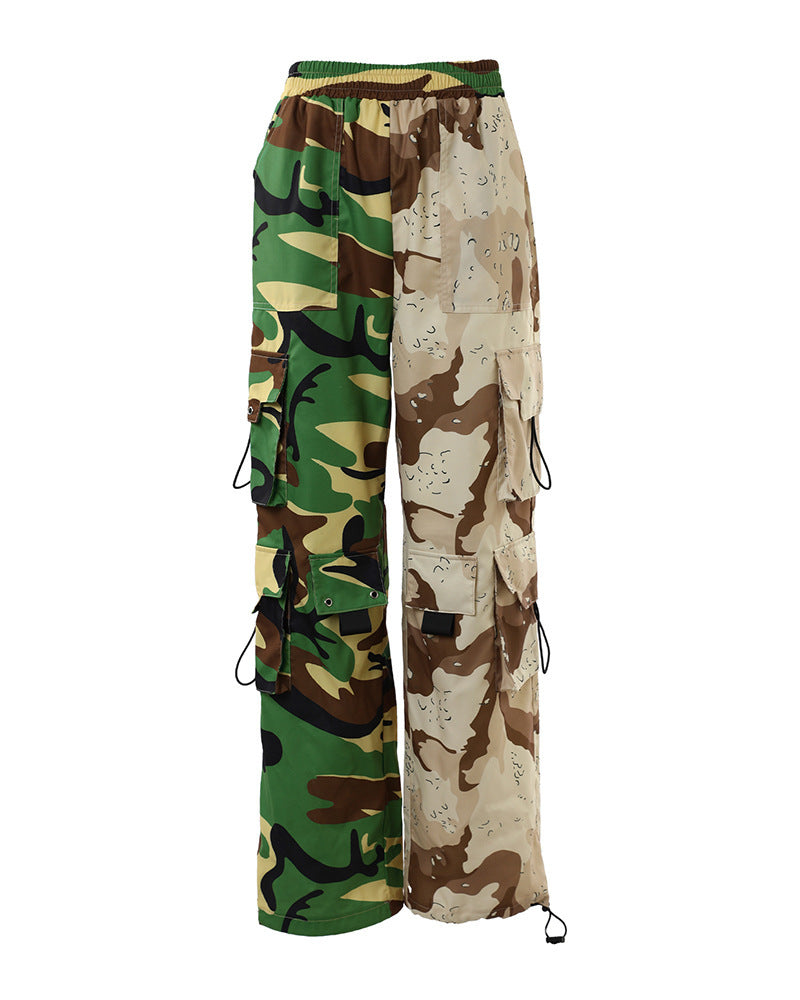 Women's Camouflage Stretch Cotton Diagonal Cloth Overalls