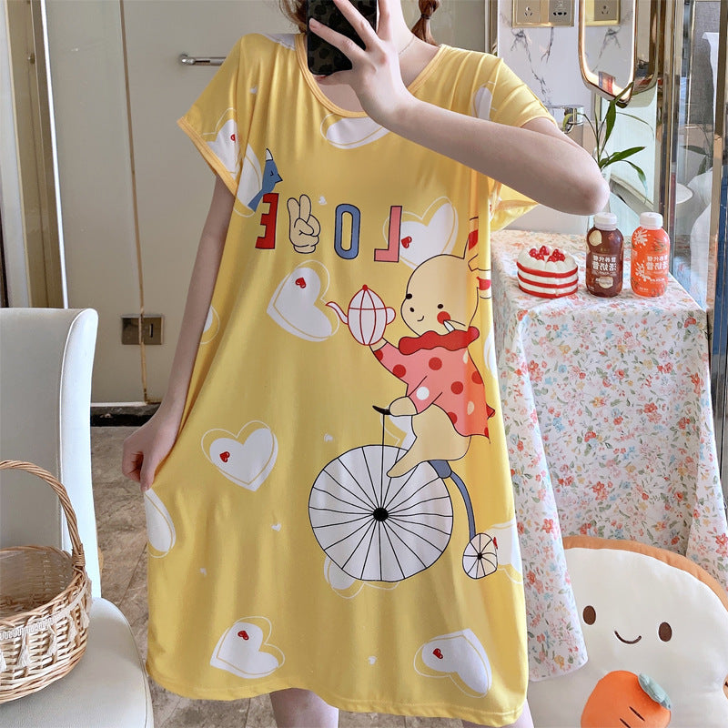 Summer Korean Princess Sweet Cute Cloth Bag Nightdress Women